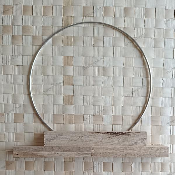 DIY Aufsteller Holzständer Holzklötzchen mit Loop Ring 20 cm